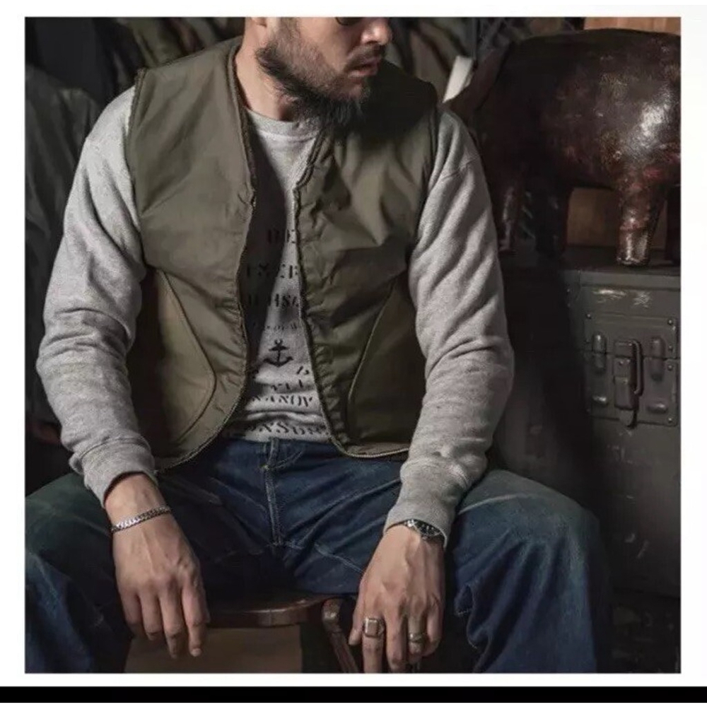 WWII USMC Pile-lined Vest Bronson MFG Wool Lined
